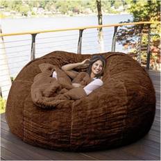 Jaxx 6 Foot Cocoon- Giant Bean Bag for Adults - Padded Microvelvet, Saddle
