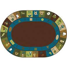 Play Mats Learning Blocks Nature 6' x 9' Oval Premium Carpet