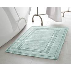 Clara Clark 3 Piece Ultra Soft Non Slip Chenille Bath Rug Set - Small + Large + Contour - Blue Heaven