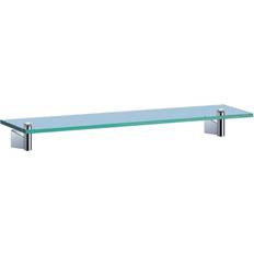 Gatco Bleu 20.12 W Glass Bathroom Shelf Chrome, Grey