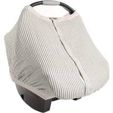 Child Car Seats Accessories Little Unicorn Cotton Muslin Car Seat Canopy Gray Stripe