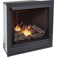 Bluegrass Living 34-in W 32000-BTU Black Vent-free Dual Gas Fireplace Insert and Remote B500RTP