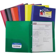 Jam Paper Plastic Envelopes with Button & String Tie Closure - 6 1/4 x 9 1/4 - Assorted Colors - 6/Pack
