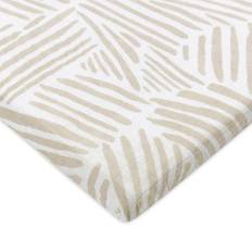 Beige Sheets Babyletto Oat Stripe Muslin Bassinet Sheet In Oat Stripe