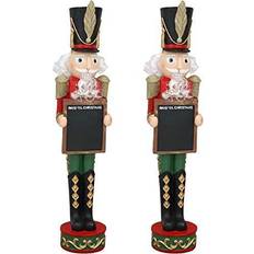 Decorative Items Friedrich the Nutcracker Statue with Chalkboard Sign