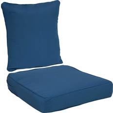 Polyester Chair Cushions 22 4 Deep Seating Outdoor Back Seat Set Chair Cushions Blue