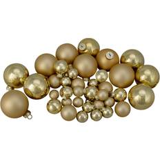 Glass Christmas Tree Ornaments Northlight 40-Pack Gold Ball Indoor Set