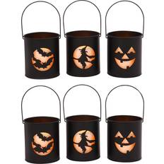 Gerson Metal Battery Operated Lighted Halloween Cutout Luminaries with 3