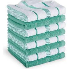 KitchenAid Albany Aqua Sky Dishcloth Green, White, Multicolor