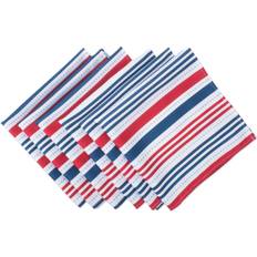 Polyester Cloth Napkins Design Imports Patriotic Stripe Set Cloth Napkin White, Red, Blue