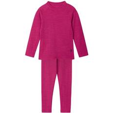 Jenter - Undertøysett Superundertøy Reima Kid's Kinsei Wool Base-Layerset - Cranberry Pink (5200029A-3600)