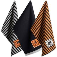 DII Imports Assorted Happy Haunting Halloween Dishtowel Dishcloth Orange, Black