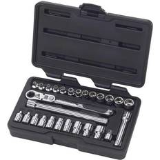 Ratchet Wrenches GearWrench Drive 6-Point SAE/Metric Locking Flex-Head Mechanics Tool Set 27-Piece