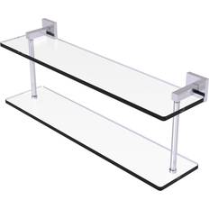 Glass Mixer Shelves Allied Brass Montero 22 8-1/4 H W 2-Tier Clear Bathroom Shelf Satin Chrome