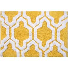 Non skid bath rugs Saffron Fabs Quatrefoil 24' 34' Non-Skid White, Yellow