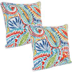 Sunnydaze Set of 2 Square Complete Decoration Pillows White