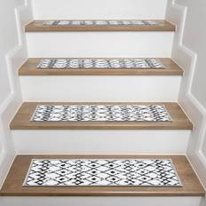 Carpet stair treads World Rug Gallery 13-pack Stair Treads White, Green