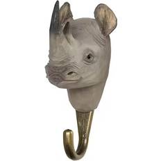 Wildlife Garden Wooden Hook Rhinoceros