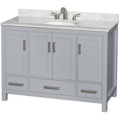 Kitchen Sinks Wyndham Collection Sheffield 48-in Undermount Single Sink with Carrera Natural Marble Top