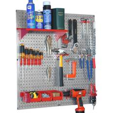 Pegboard tool organizer Wall Control 30-WGL-200GVR Galvanized Steel Pegboard Tool Organizer,Galv/Red