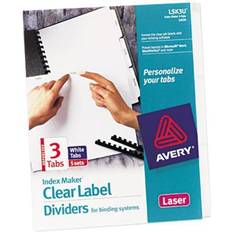 Avery Sticky Notes Avery Print and Apply Index Maker Clear Label Unpunched Dividers 3Tab Letter