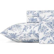 Tommy Bahama Pen Ink Palm Bed Sheet Blue, White
