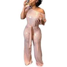 Lkous Evening Sparkly Jumpsuits - Pink