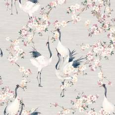 Arthouse Blossom Crane Wallpaper natural