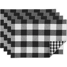 Design Imports DIIÂ® Reversible Gingham Buffalo Check Place Mat White, Black (48.26x)