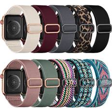 Stretchy Solo Loop Band for Apple Watch 38/40/41/42/44/45/49mm 10-Pack