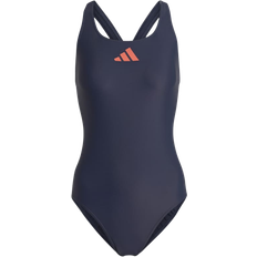 adidas 3 Bar Logo Swimsuit - Shadow Navy/Coral Fusion