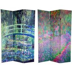 Green Room Dividers Oriental Furniture Double Sided Works Room Divider 48x71"