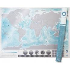 Scratch Map Skrabekort Oceans Verdenskort Luckies Veggdekorasjon