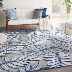Navy blue outdoor rug Nourison Aloha Ivory/Navy Blue
