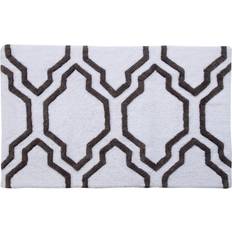 Non skid bath rugs Saffron Fabs Quatrefoil 50' Non-Skid Bath White, Yellow, Gray