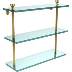 Allied Brass Foxtrot 16 W 3-Tier Clear Bathroom Shelf