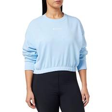 Champion Women's American Classics Crop Boxy Crew Neck Sweatshirt - Light Blue