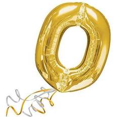 Amscan Letter O Supershape Gold Foil Balloon 34/86cm P50