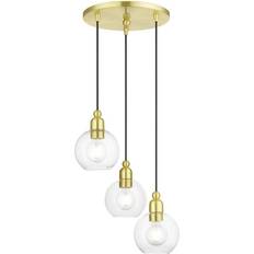 Livex Lighting Downtown Satin Brass/Clear Pendant Lamp 16"