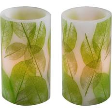 LumaBase Lace Leaf LED Candle 5" 2