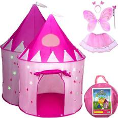 Playz Princess Castle Girls Pop Up Play Tent & Dress Up Costume Bundle