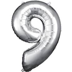Ballone Amscan Large Number Balloon Silver 9