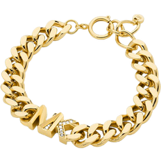 Michael Kors Pavé Logo Curb Link Bracelet - Gold/Transparent