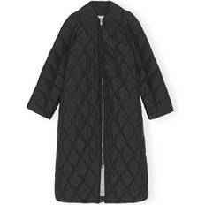 Black Coats Ganni Ripstop Quilt Coat - Black