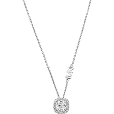 Michael Kors Precious Pavé Halo Necklace - Silver/Transparent