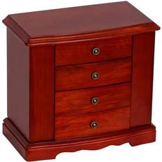 Mele & Co Harmony Cherry Finish Wooden Jewelry Box - Red