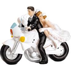 PartyDeco Wedding figure Newlyweds on Motorcycle Kakepynt