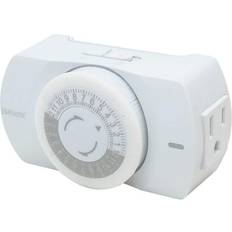 Wood's 24 Hour Heavy Duty Indoor Plug-In Grounded Outlet Mechanical Timer, White