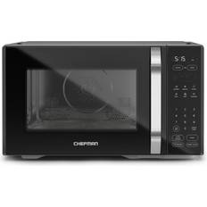 Black Microwave Ovens Chefman 1.1 Cubic Feet Plus Micro Crisp Multicolor, Black, Silver