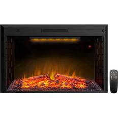 GlitzHome 42 in. Electric Fireplace Insert in Black